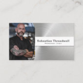 Persoonlijke Chef Borstelstaal Aangepaste foto Visitekaartje (Voorkant)