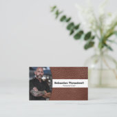 Persoonlijke Chef Bruin Leren Aangepaste Foto Visitekaartje (Staand voorkant)