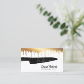 Persoonlijke Chef Catering Black Knife Chic Gold-s Visitekaartje (Staand voorkant)