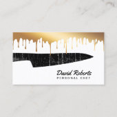 Persoonlijke Chef Catering Black Knife Chic Gold-s Visitekaartje (Voorkant)