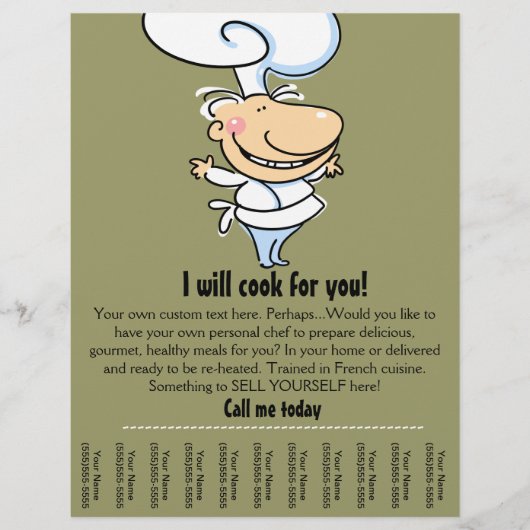 Persoonlijke chef/catering brochure flyer (Voorkant)