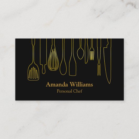 Persoonlijke Chef Catering Kitchen Silver Utiers Visitekaartje (Voorkant)