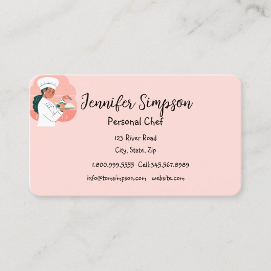 Persoonlijke Chef Cook Baker Private Visitekaartje (Voorkant)