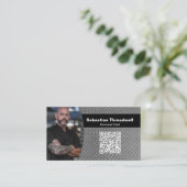 Persoonlijke chef diamantplaat aangepaste foto QR- Visitekaartje (Staand voorkant)