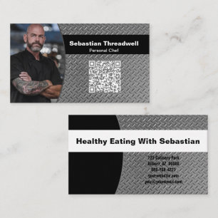 Persoonlijke chef diamantplaat aangepaste foto QR- Visitekaartje