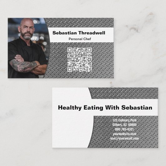 Persoonlijke chef Diamantplaat Aangepaste foto  Visitekaartje (Voorkant / Achterkant)