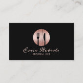 Persoonlijke Chef Event Catering Black & Roos Gold Visitekaartje (Voorkant)