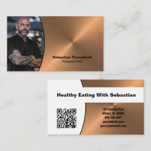 Persoonlijke Chef Faux Copper Custom Photo QR Code Visitekaartje