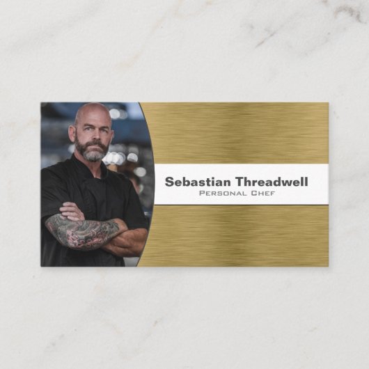 Persoonlijke Chef Faux, geborsteld voor bruin Visitekaartje (Voorkant)