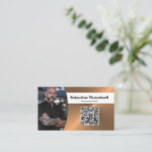 Persoonlijke Chef Geborsteld Koper Aangepaste Foto Visitekaartje (Staand voorkant)