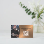Persoonlijke Chef Geborsteld Koper Aangepaste Foto Visitekaartje (Staand voorkant)