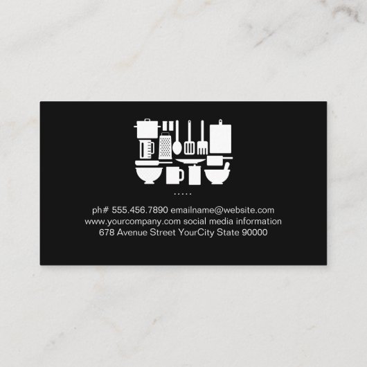 Persoonlijke Chef Houten Paneel Visitekaartje (Achterkant)