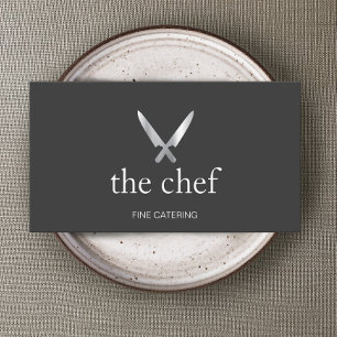 Persoonlijke Chef Knife Logo Eenvoudige culinaire  Visitekaartje