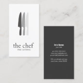 Persoonlijke Chef Knife Logo Eenvoudige culinaire  Visitekaartje (Voorkant / Achterkant)