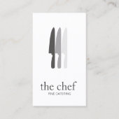 Persoonlijke Chef Knife Logo Eenvoudige culinaire  Visitekaartje (Voorkant)
