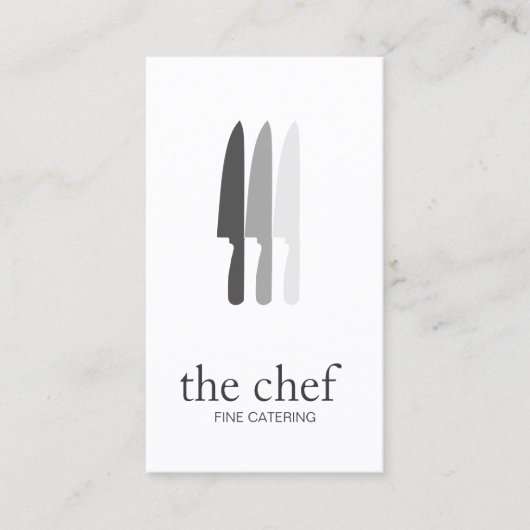 Persoonlijke Chef Knife Logo Eenvoudige culinaire  Visitekaartje (Voorkant)