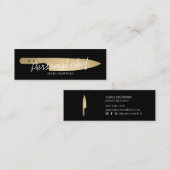 Persoonlijke chef-kok chique gouden mes minimalist mini visitekaartje (Voorkant / Achterkant)