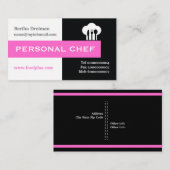 Persoonlijke chef-kok minimalistisch zwart, wit, w visitekaartje (Voorkant / Achterkant)