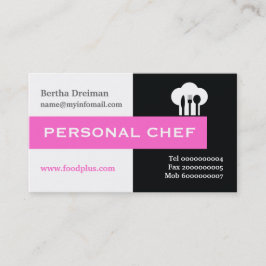 Persoonlijke chef-kok minimalistisch zwart, wit, w visitekaartje