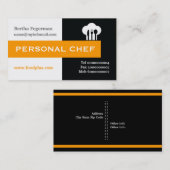 Persoonlijke chef-kok minimalistisch zwart, wit, w visitekaartje (Voorkant / Achterkant)