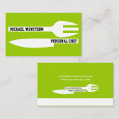 Persoonlijke chef-kok minimalistische lime groen w visitekaartje (Voorkant / Achterkant)