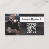 Persoonlijke Chef Kunstleer Aangepaste Foto QR-cod Visitekaartje (Voorkant)