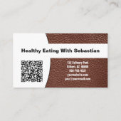 Persoonlijke chef leer aangepaste foto QR-code Visitekaartje (Achterkant)