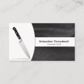 Persoonlijke Chef Mes Lederen Aangepaste Foto QR C Visitekaartje (Voorkant)