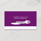 Persoonlijke chef minimalist paarse wit visitekaartje (Achterkant)