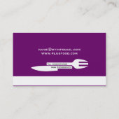 Persoonlijke chef minimalist paarse wit visitekaartje (Achterkant)
