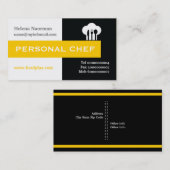 Persoonlijke chef minimalist zwart, wit, geel visitekaartje (Voorkant / Achterkant)