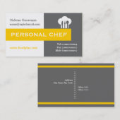 Persoonlijke chef-minimalistisch grijs, wit, geel visitekaartje (Voorkant / Achterkant)