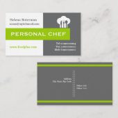 Persoonlijke chef-minimalistisch grijs, wit, groen visitekaartje (Voorkant / Achterkant)