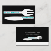 Persoonlijke chef minimalistisch visitekaartje zwa (Voorkant / Achterkant)