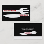 Persoonlijke chef minimalistisch visitekaartje zwa (Voorkant / Achterkant)