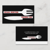 Persoonlijke chef minimalistisch visitekaartje zwa (Voorkant / Achterkant)