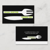 Persoonlijke chef minimalistisch visitekaartje zwa (Voorkant / Achterkant)