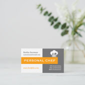 Persoonlijke chef-minimalistische grijze, witte, w visitekaartje (Staand voorkant)