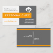 Persoonlijke chef-minimalistische grijze, witte, w visitekaartje (Voorkant / Achterkant)