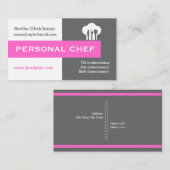 Persoonlijke chef-minimalistische grijze, witte, w visitekaartje (Voorkant / Achterkant)