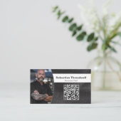 Persoonlijke Chef Nep Leer Aangepaste Foto QR Code Visitekaartje (Staand voorkant)