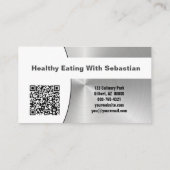 Persoonlijke Chef Nep Staal Aangepaste Foto QR Cod Visitekaartje (Achterkant)