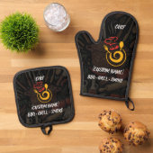 Persoonlijke chef ovenwant en pannenlap set (Top down)