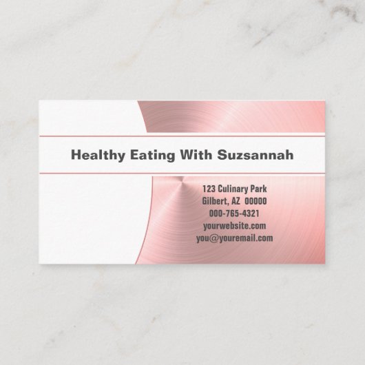 Persoonlijke Chef penseelroze metalen Aangepaste f Visitekaartje (Achterkant)