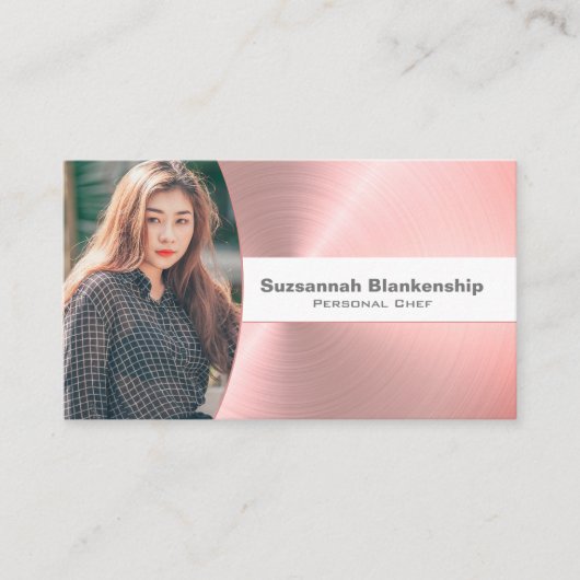 Persoonlijke Chef penseelroze metalen Aangepaste f Visitekaartje (Voorkant)