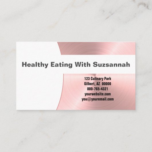 Persoonlijke Chef Poos Roze Metal Foto QR Code Visitekaartje (Achterkant)