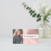 Persoonlijke Chef Poos Roze Metal Foto QR Code Visitekaartje (Staand voorkant)