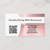 Persoonlijke Chef Poos Roze Metal Foto QR Code Visitekaartje (Achterkant)