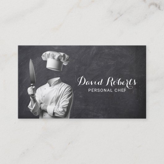 Persoonlijke Chef Privé Chef Restaurant Chalkboard Visitekaartje (Voorkant)
