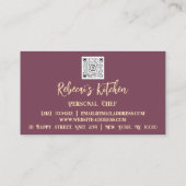 Persoonlijke Chef Restaurant Catering Logo QR Aang Visitekaartje (Achterkant)
